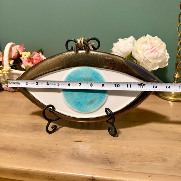 Ceramic Evil Eye Wall Hanging Bella Grace Interiors Protection Dec - Picture 6 of 6
